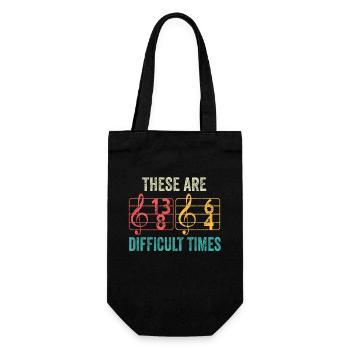 These Are Difficult Times Funny Music Pun - Gift Bag for Bottles - black - Front