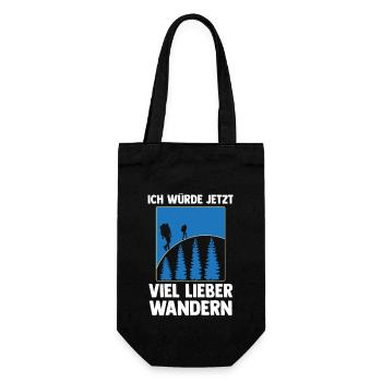 Bergsteiger Wald Bergwandern Wanderer Wandern - Geschenkbeutel für Flaschen - Schwarz - Vorne