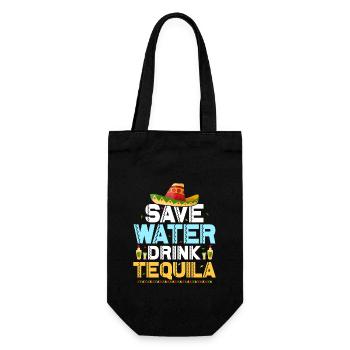 Save Water Drink Tequila Party Cinco De Mayo - Geschenkbeutel für Flaschen - Schwarz - Vorne