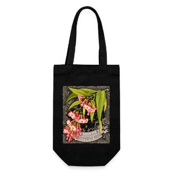 Butterfly lilac old botanical illustration - Gift Bag for Bottles - black - Front