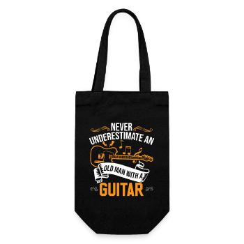 Never Underestimate An Old Man With A Guitar - Gift Bag for Bottles - black - Front