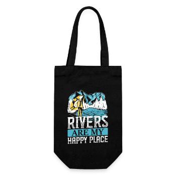 Fluss Rafting - Geschenkbeutel für Flaschen - Schwarz - Vorne