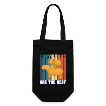 Capybaras are the best - Geschenkbeutel für Flaschen - Schwarz - Vorne