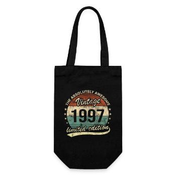 Awesome Since Vintage 1997 Retro Geburtstag Design - Geschenkbeutel für Flaschen - Schwarz - Vorne