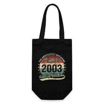 Awesome Since Vintage 2003 Retro Geburtstag Design - Geschenkbeutel für Flaschen - Schwarz - Vorne