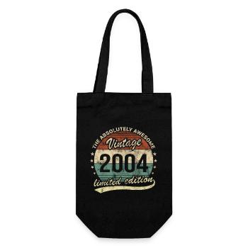 Awesome Since Vintage 2004 Retro Geburtstag Design - Geschenkbeutel für Flaschen - Schwarz - Vorne
