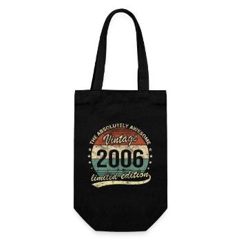 Awesome Since Vintage 2006 Retro Geburtstag Design - Geschenkbeutel für Flaschen - Schwarz - Vorne