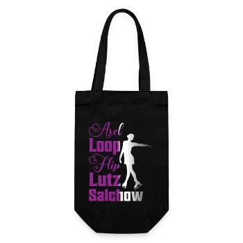 Axel Loop Flip Lutz Salchow Ice Skating Figure - Geschenkbeutel für Flaschen - Schwarz - Vorne