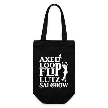Axel Loop Flip Lutz Salchow Figure Ice Skating - Geschenkbeutel für Flaschen - Schwarz - Vorne