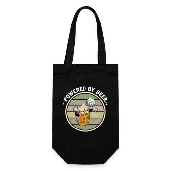 Volleyball Bier Biertrinker Volleyballtrainer - Geschenkbeutel für Flaschen - Schwarz - Vorne