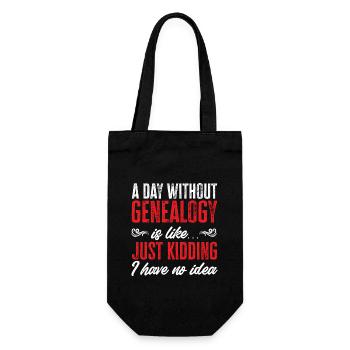 Genealogie Ahnenforschung Ahnenforscher - Geschenkbeutel für Flaschen - Schwarz - Vorne