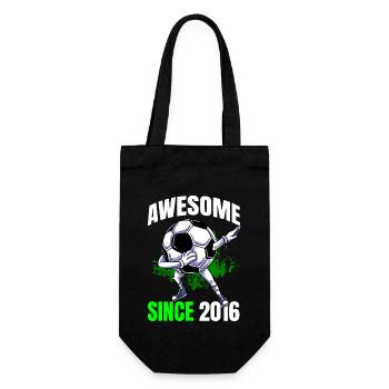 Awesome Since 2016 - 7th Soccer Birthday - Gift Bag for Bottles - black - Front