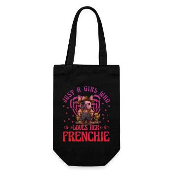 Juste une fille qui aime son bouledogue Frenchie - Sac à bouteille - noir - Devant