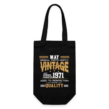 Vintage Aged To Perfection Mai 1971 - Geschenkbeutel für Flaschen - Schwarz - Vorne
