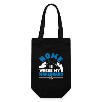 Home Is Where My Wakeboard Is Funny Wakeboarding - Gift Bag for Bottles - black - Front