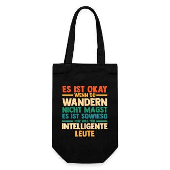Bergsteiger Wald Bergwandern Wanderer Wandern - Geschenkbeutel für Flaschen - Schwarz - Vorne