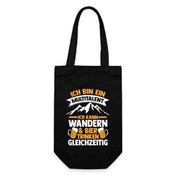 Bier Bergsteiger Wald Bergwandern Wanderer Wandern - Geschenkbeutel für Flaschen - Schwarz - Vorne