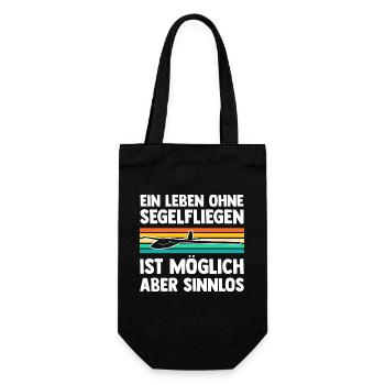 Segelflieger Fliegen Segelfliegen - Geschenkbeutel für Flaschen - Schwarz - Vorne