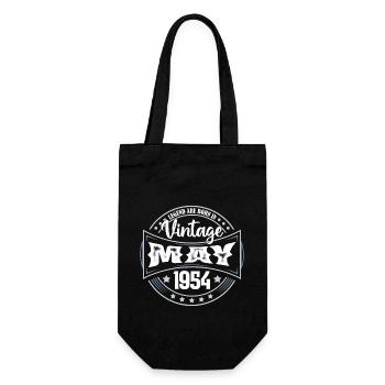 Mai 1954. Geburtstagsgeschenk Mai 1954. Mai - Geschenkbeutel für Flaschen - Schwarz - Vorne