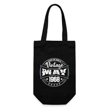 Mai 1968. Geburtstagsgeschenk Mai 1968. Mai - Geschenkbeutel für Flaschen - Schwarz - Vorne