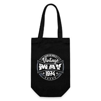 1974 May. Birthday gift May 1974. May - Gift Bag for Bottles - black - Front
