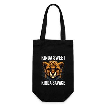 Un petit guépard sauvage et un peu mignon - Sac à bouteille - noir - Devant