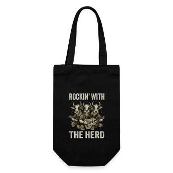 Cow Herd Guitar Cows Band Funny Musician - Gift Bag for Bottles - black - Front
