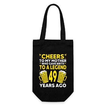 Männer Bier Geburtstag Lustig 49 Jahre Bier Liebhaber - Geschenkbeutel für Flaschen - Schwarz - Vorne