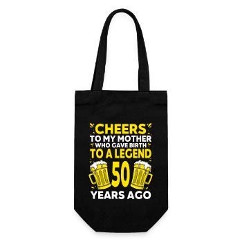 Männer Bier Geburtstag Lustig 50 Jahre Bier Liebhaber - Geschenkbeutel für Flaschen - Schwarz - Vorne