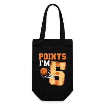 Basketball Geburtstagskind 5. Geburtstag Mottoparty - Geschenkbeutel für Flaschen - Schwarz - Vorne