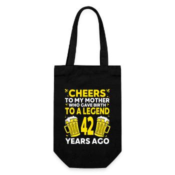Männer Bier Geburtstag Lustig 42 Jahre Bier Liebhaber - Geschenkbeutel für Flaschen - Schwarz - Vorne
