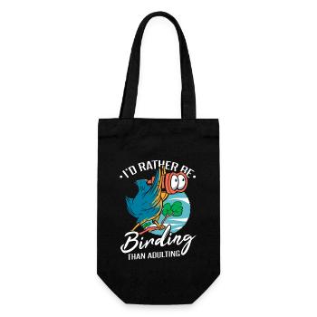 Ich würde lieber Vögel beobachten - Geschenkbeutel für Flaschen - Schwarz - Vorne