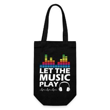 Let The Music Play - Geschenkbeutel für Flaschen - Schwarz - Vorne