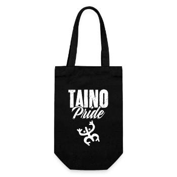 Cool Taino Pride Puerto Rican Roots A Boricua - Geschenkbeutel für Flaschen - Schwarz - Vorne