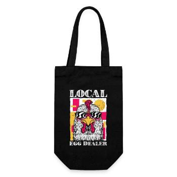 Vintage Local Egg Dealer Chicken Farming Chicken - Gift Bag for Bottles - black - Front