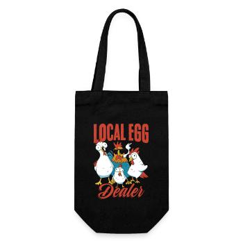 Funny Local Egg Dealer A Chicken Farmer Layer - Gift Bag for Bottles - black - Front