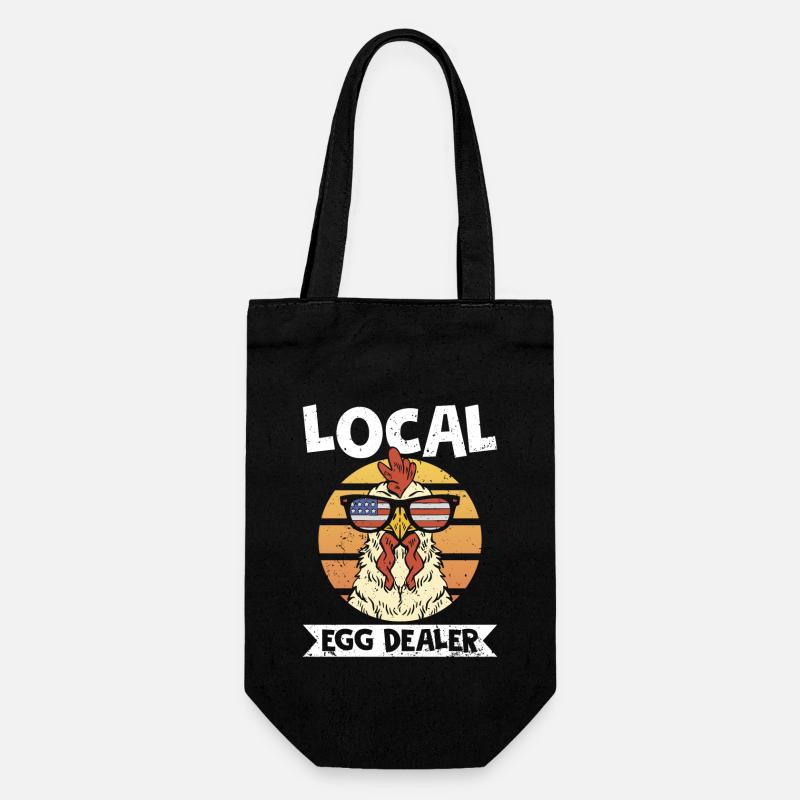 Local Egg Dealer Retro Chicken Farmer A Layer - Sac à bouteille - noir