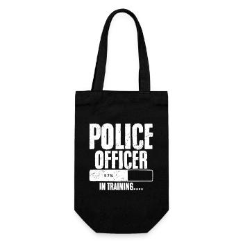 Police Officer In Training Cool Policeman Trainee - Geschenkbeutel für Flaschen - Schwarz - Vorne
