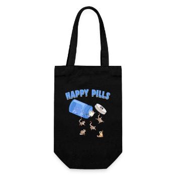 Happy Pills Zucker Bären Lustige Zucker Gleiter Liebhaber - Geschenkbeutel für Flaschen - Schwarz - Vorne