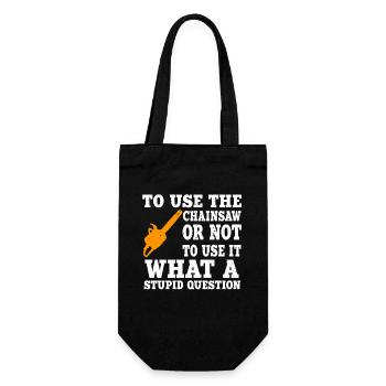 Funny chainsaw saying - Gift Bag for Bottles - black - Front