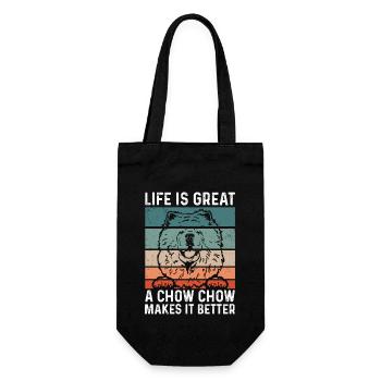 Chow Chow Hund - Geschenkbeutel für Flaschen - Schwarz - Vorne