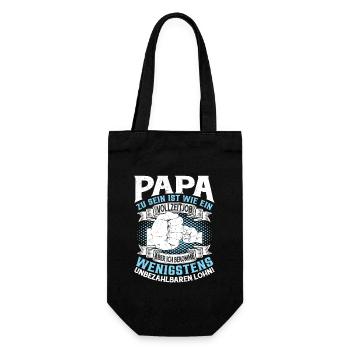 Papa Zu Sein Ist Wie ein Vollzeitjob - Geschenkbeutel für Flaschen - Schwarz - Vorne
