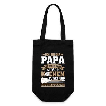 Ich bin der Papa der alles kann - Geschenkbeutel für Flaschen - Schwarz - Vorne