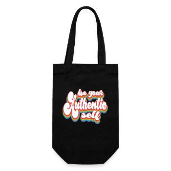 Pride Month LGBTQ - Be Your Authentic Self - Gift Bag for Bottles - black - Front