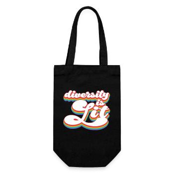 Pride Month LGBTQ - Diversity Is Lit - Gift Bag for Bottles - black - Front