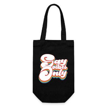 Nur Gay Vibes - Pride Month LGBTQ - Geschenkbeutel für Flaschen - Schwarz - Vorne