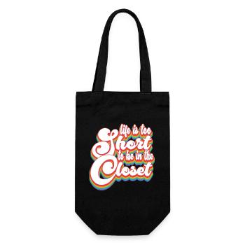 Life Is Too Short - Pride Month LGBTQ - Gift Bag for Bottles - black - Front