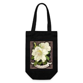 Vintage rhododendron, antique botanical drawing - Gift Bag for Bottles - black - Front