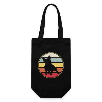 Bouledogue Français Rétro Vintage - Sac à bouteille - noir - Devant