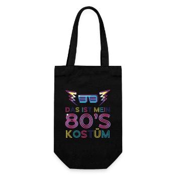 Das ist mein 80's Kostüm - Geschenkbeutel für Flaschen - Schwarz - Vorne